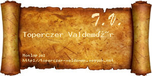 Toperczer Valdemár névjegykártya